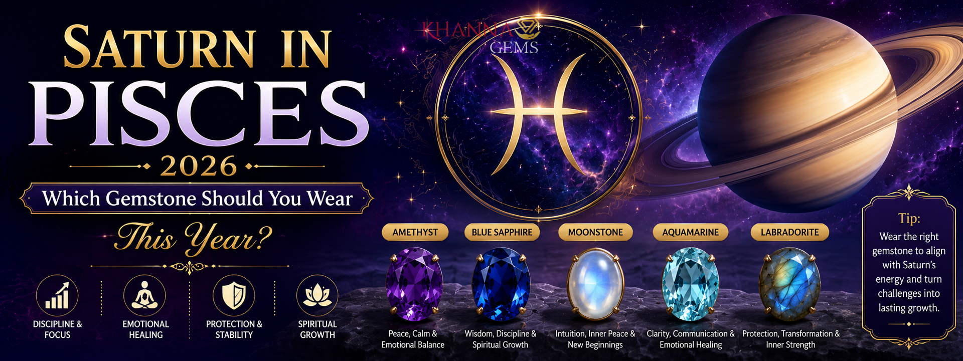 Saturn in Pisces 2026: Which Gemstone Should You Wear This Year?