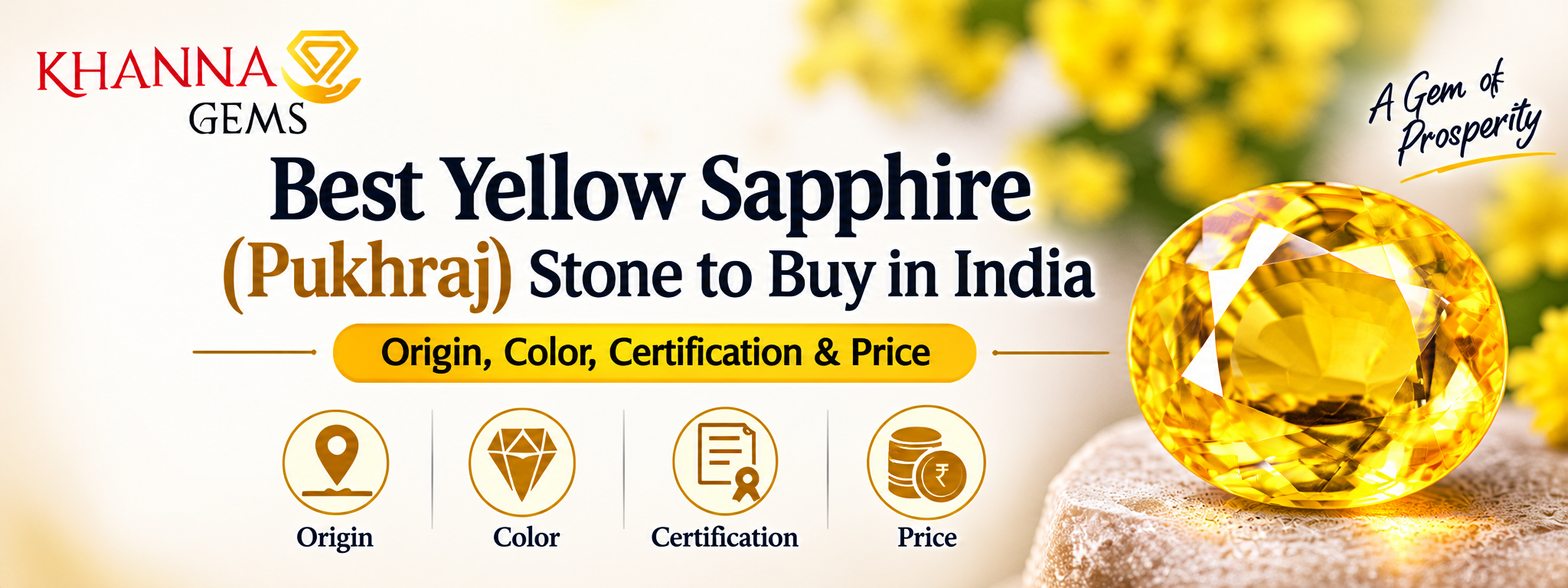 Best Yellow Sapphire (Pukhraj) Stone to Buy in India: Origin, Color, Certification Price