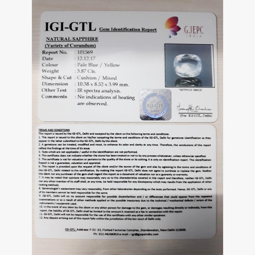 4.30 Ratti natural blue sapphire with Govt Lab Certified-(11000)