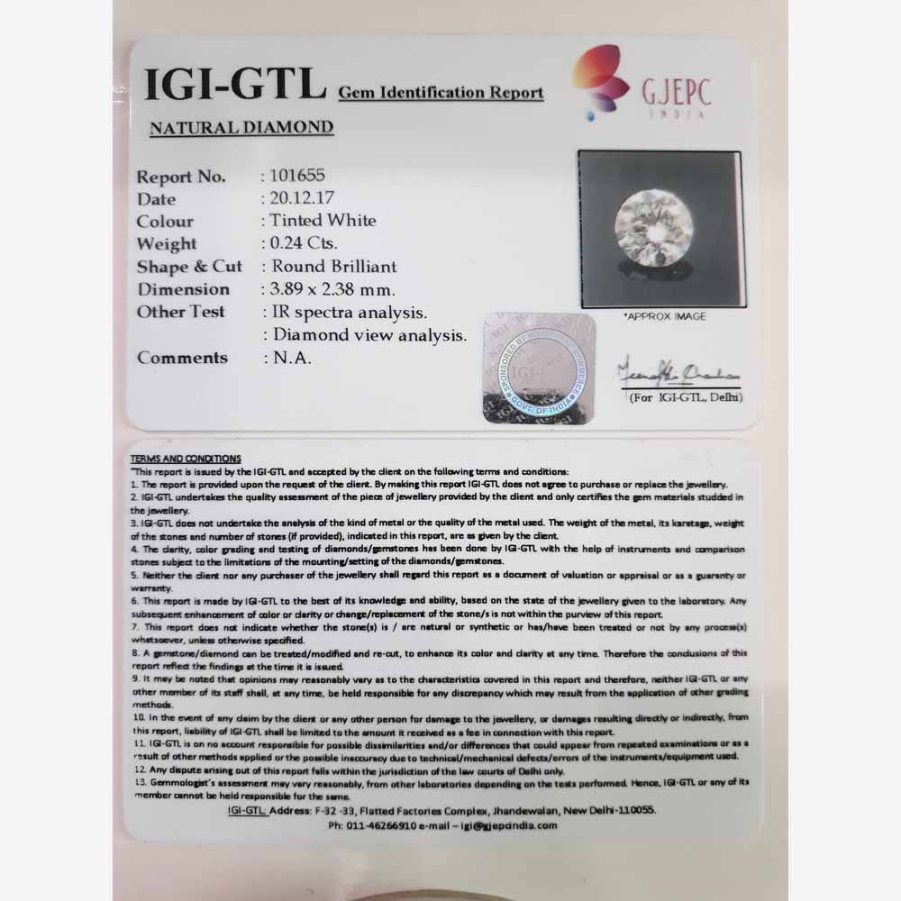 0.24/CT Natural Diamond Gemstone