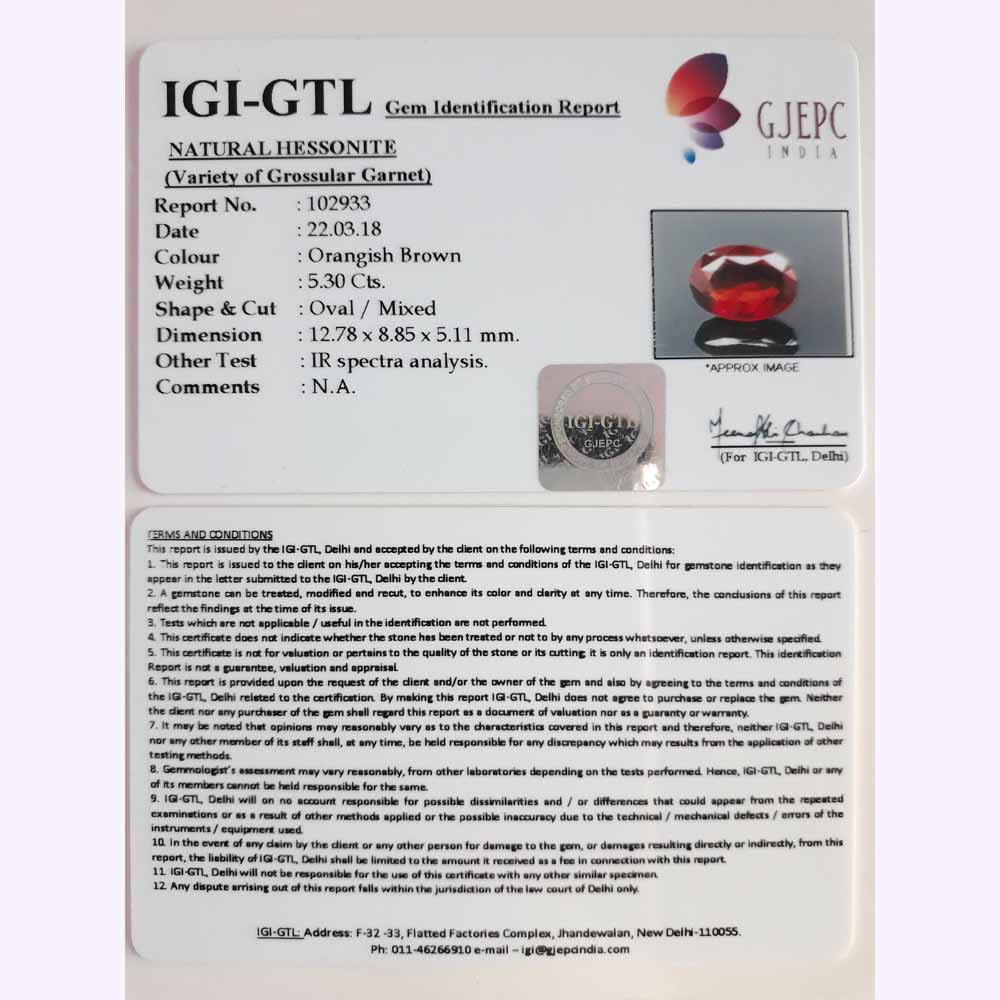 5.89 Ratti Gomed with Govt. Lab Certificate-(1100)