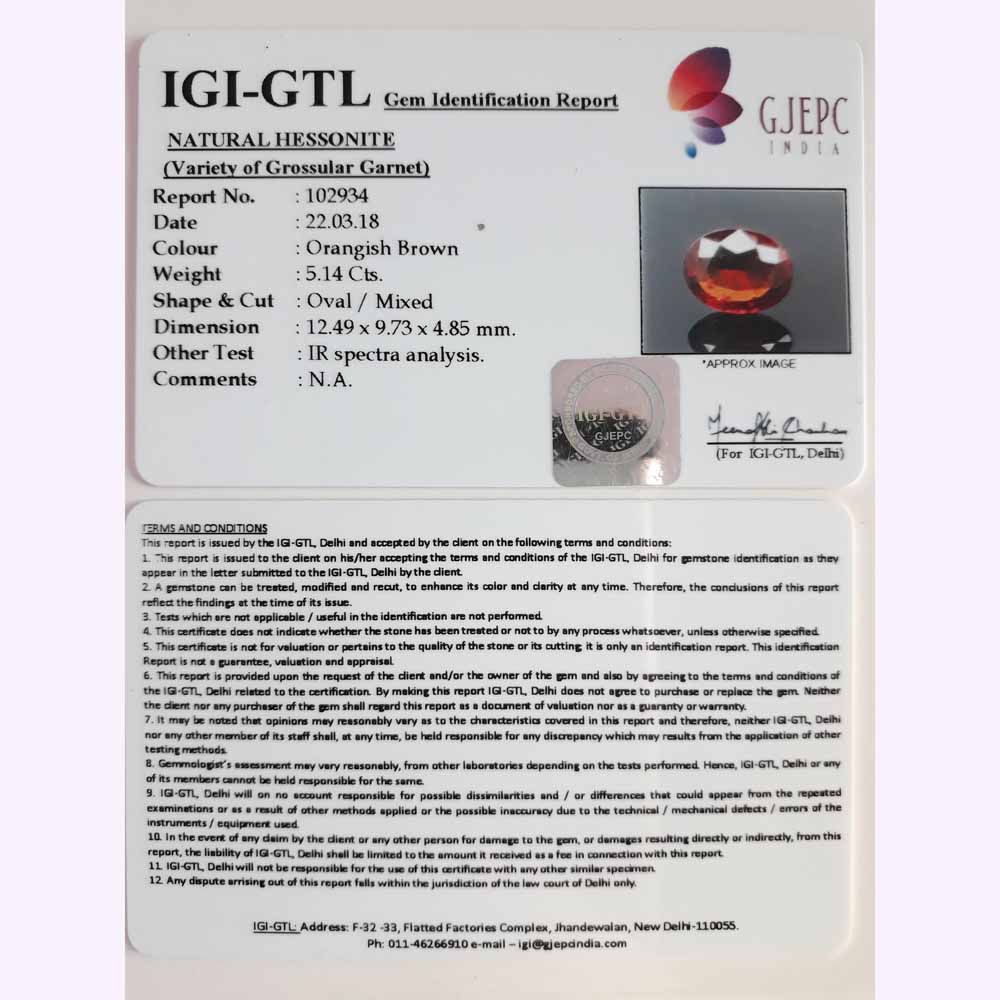 5.71 Ratti Gomed with Govt. Lab Certificate-(1100)