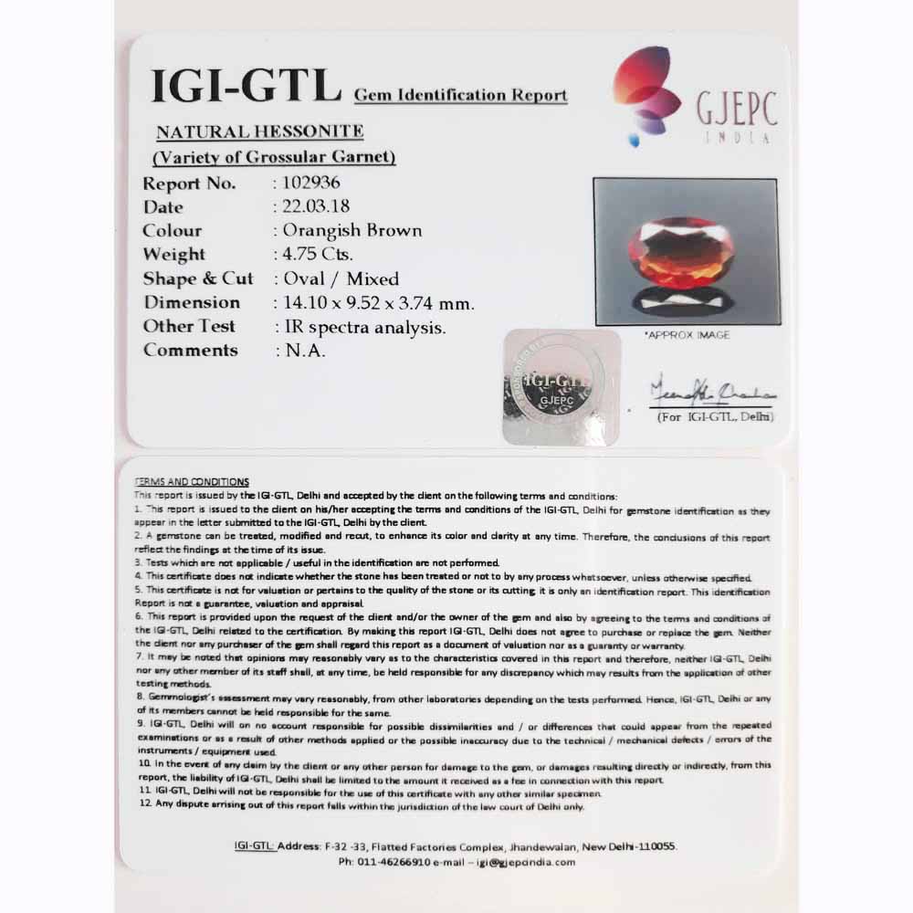 5.28 Ratti Gomed with Govt. Lab Certificate-(1100)