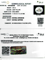 Load image into Gallery viewer, 4.95/CT Natural Yellow Sapphire With Govt Lab Certificate (34410)