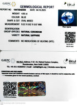 Load image into Gallery viewer, 4.85/CT Natural Blue Sapphire with Govt Lab Certificate (16650)