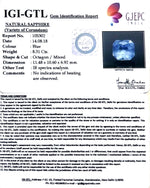 Load image into Gallery viewer, 8.31/CT Natural Blue sapphire with Govt Lab Certificate-BLUSA9A