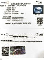 Load image into Gallery viewer, 8.53/CT Natural Blue Sapphire with Govt Lab Certificate (16650)