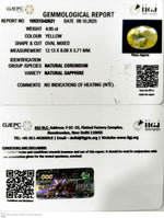 Load image into Gallery viewer, 4.95/CT Natural Yellow Sapphire With Govt Lab Certificate (23310)