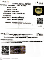 Load image into Gallery viewer, 7.61/CT Natural Yellow Sapphire With Govt Lab Certificate (12210)