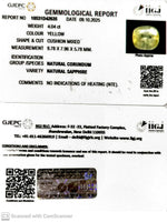 Load image into Gallery viewer, 4.04/CT Natural Yellow Sapphire With Govt Lab Certificate (12210)