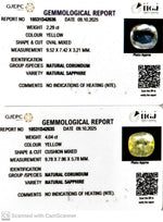 Load image into Gallery viewer, 2.29/CT Natural Yellow Sapphire With Govt Lab Certificate (16650)