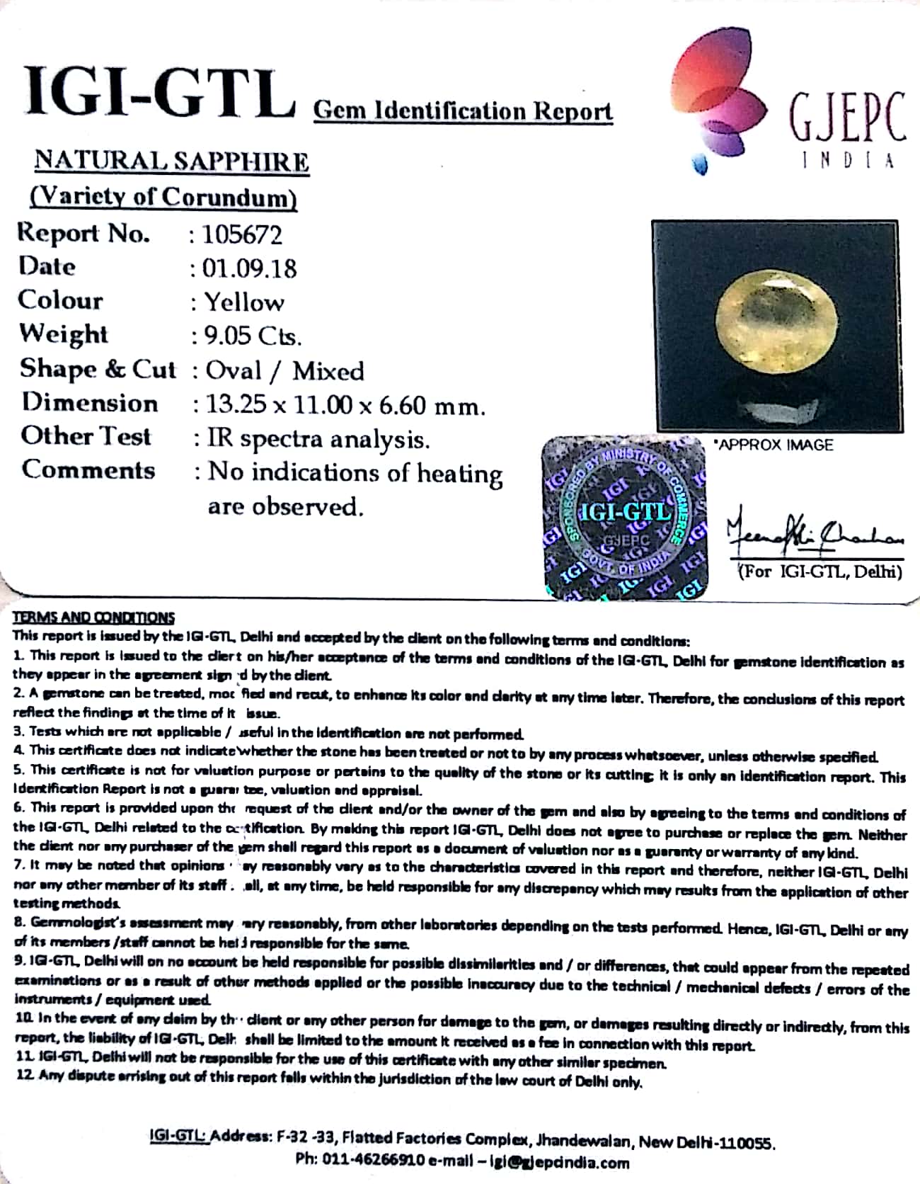 10.06 Ratti Natural yellow sapphire with Govt Lab Certificate-(8991)