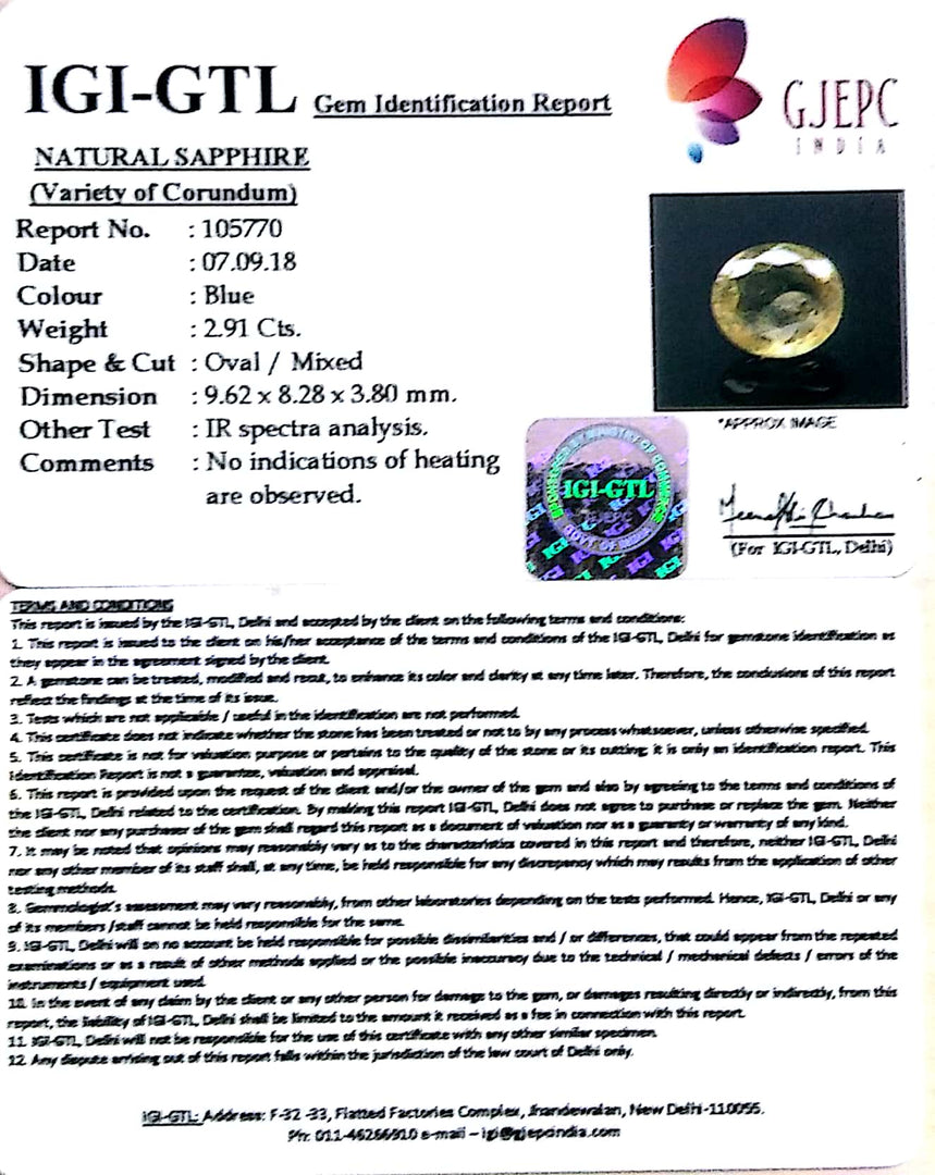 3.23 Ratti Natural yellow sapphire with Govt Lab Certificate-(YELSA9T)
