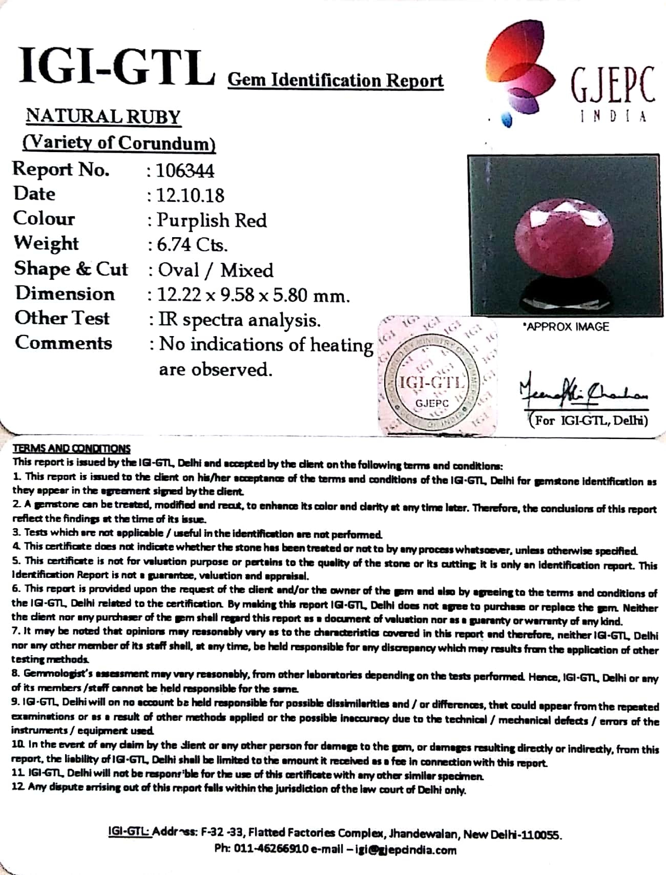 7.49 Ratti Natural Neo Burma Ruby with Govt Lab Certificate-(3441)