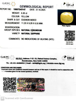 Load image into Gallery viewer, 6.30/CT Natural Yellow Sapphire With Govt Lab Certificate (4551)