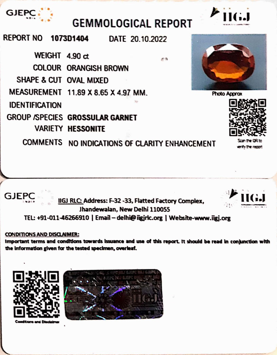 4.90/CT Natural Govt. Lab Certified Ceylonese Gomed-(1073D1404)
