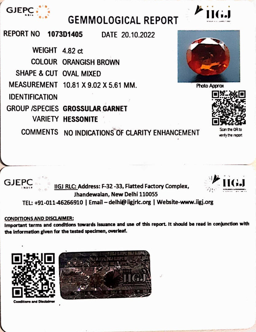 4.82/CT Natural Govt. Lab Certified Ceylonese Gomed-(1221)