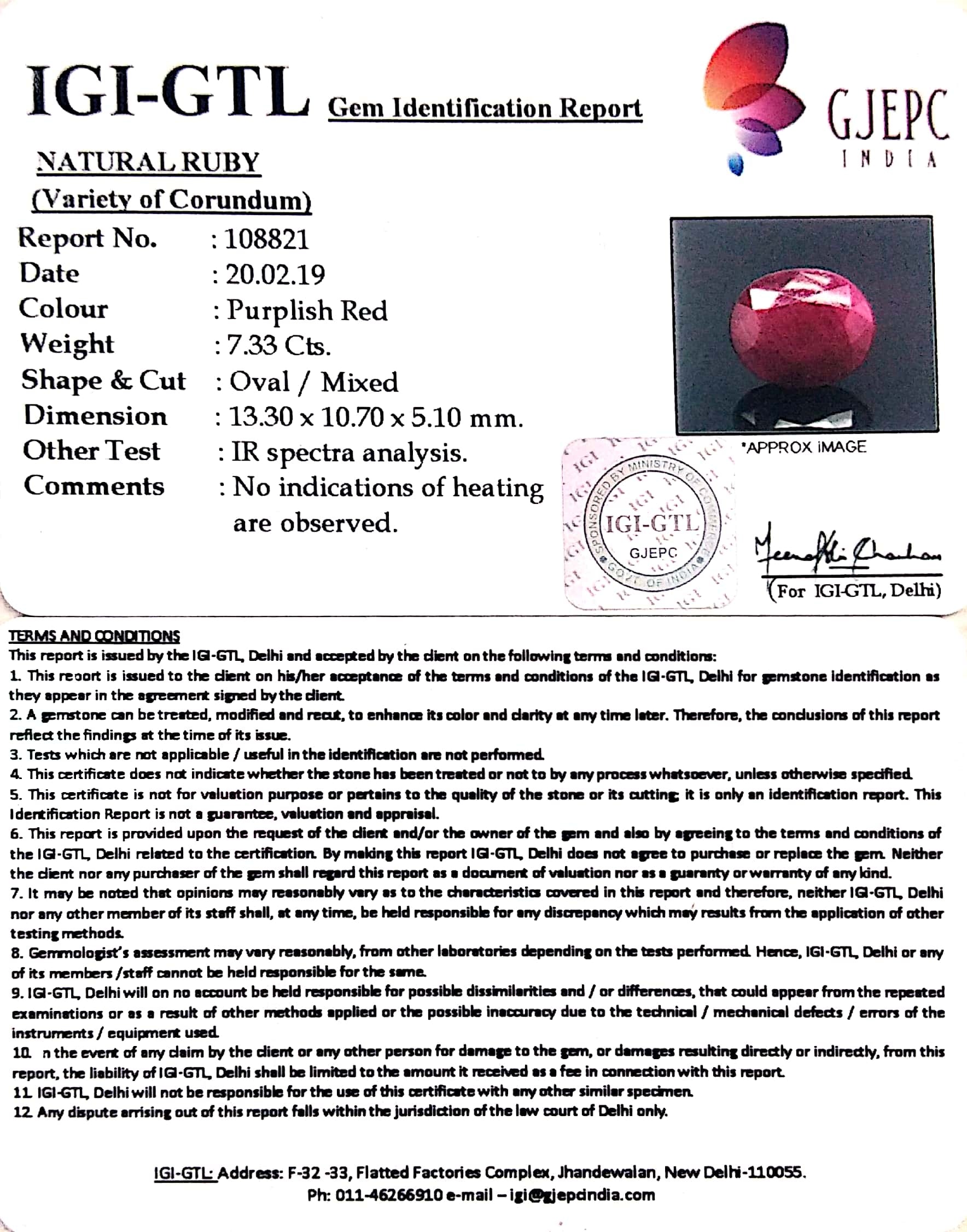 8.14 Ratti Natural Neo Burma Ruby with Govt. Lab Certificate-(108821)