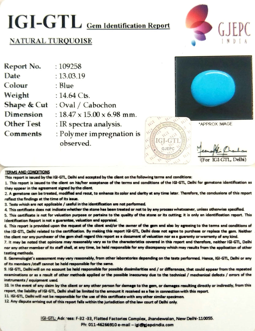 16.27 Ratti turquoise With Govt. Lab Certificate-(610)