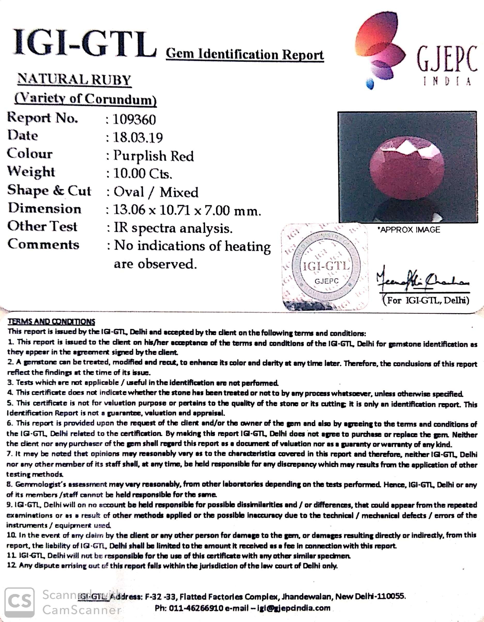 11.11 Ratti Natural Neo Burma Ruby with Govt. Lab Certificate-(5661)