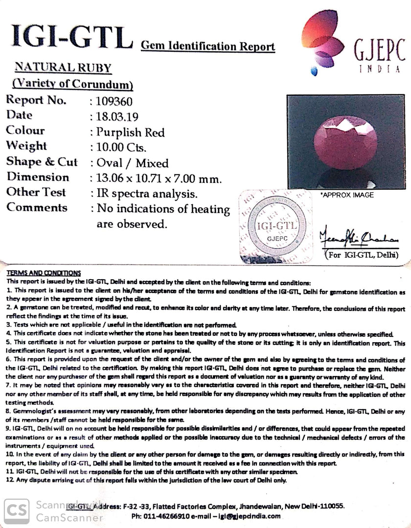 11.11 Ratti Natural Neo Burma Ruby with Govt. Lab Certificate-(5661)