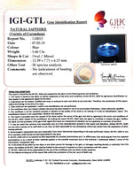 Load image into Gallery viewer, 5.46/CT Natural Blue Sapphire with Govt Lab Certificate-110013