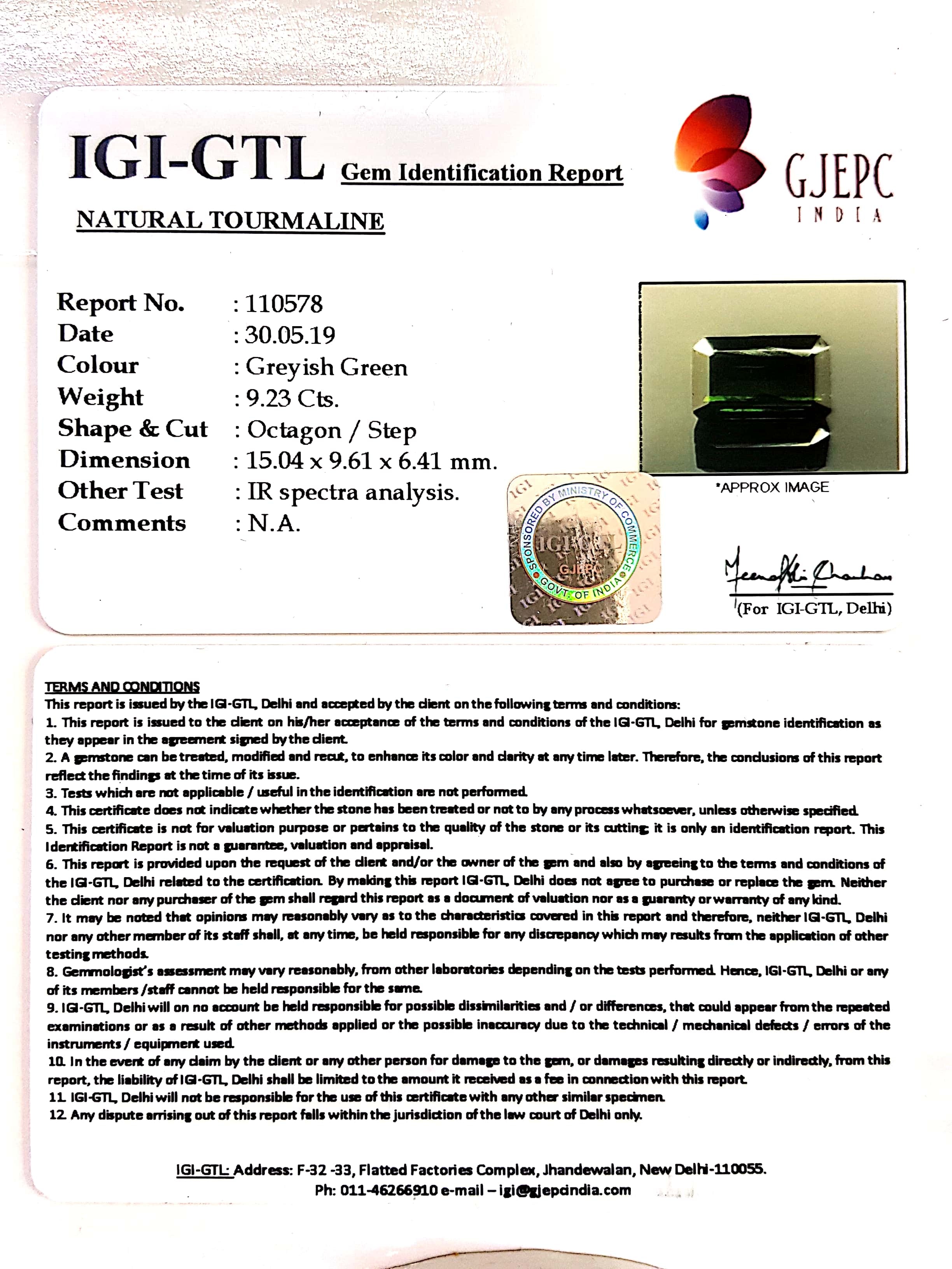 10.26 Ratti Natural Tourmaline With Govt. Lab Certificate-(110578)