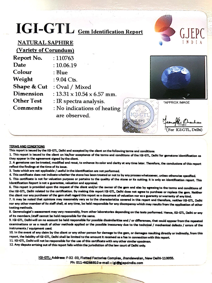 10.04 Ratti Natural Neelam with Govt Lab Certificate-(2331)