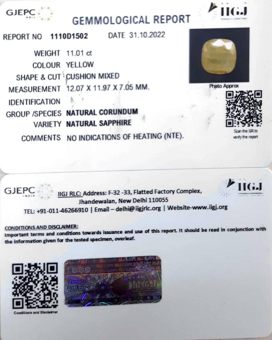 11.01/CT Natural Ceylonese Pukhraj with Govt Lab Certificate-6771