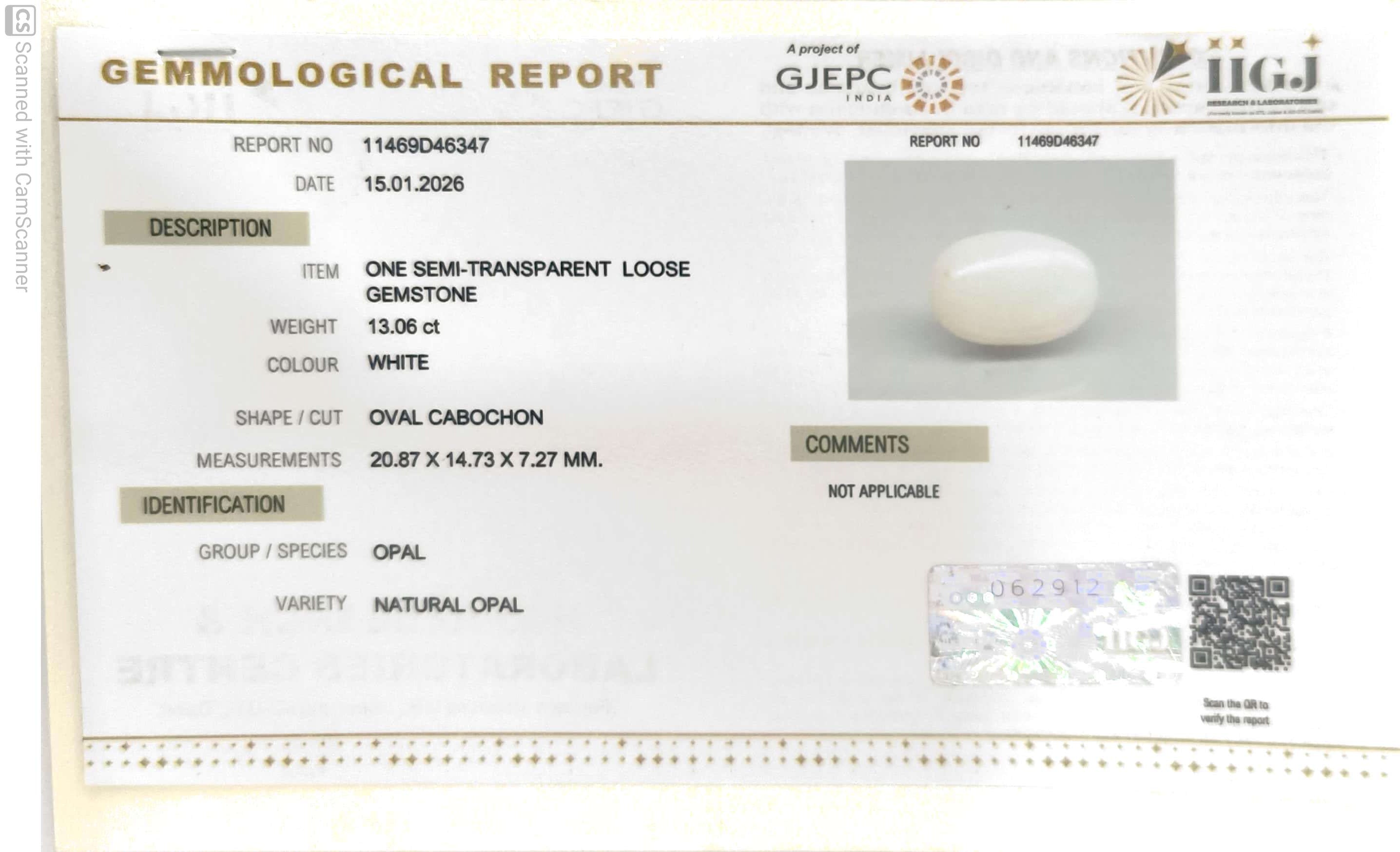 13.06/CT Natural Opal with Govt. Lab Certificate-11469D46347
