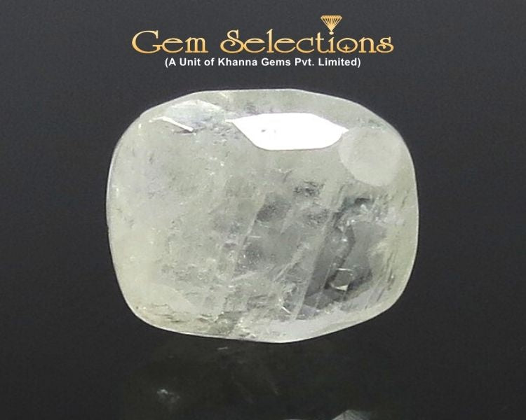 3.67/CT Natural White Sapphire with Govt Lab Certificate-(4551)