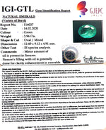Load image into Gallery viewer, 3.96/CT Natural Emerald Stone With Govt. Lab Certified (12210)