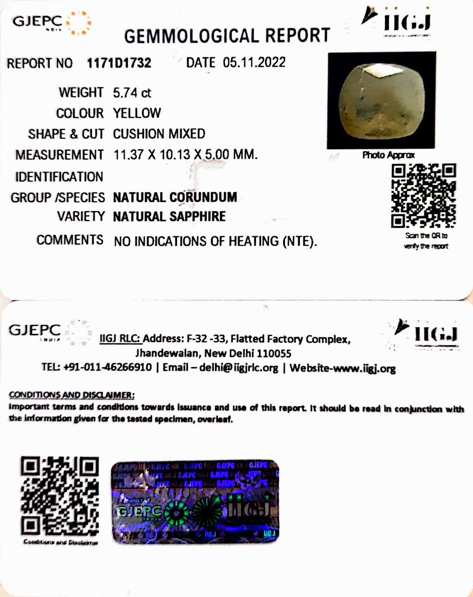 5.74/CT Natural Ceylonese Pukhraj with Govt Lab Certificate-6771