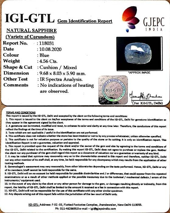 5.06 Ratti Natural Neelam with Govt Lab Certificate-(6771)