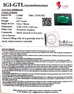 Load image into Gallery viewer, 4.51 Ratti Natural Emerald Stone With Govt. Lab Certificate (8991)