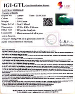 Load image into Gallery viewer, 4.42 Ratti Natural Emerald Stone With Govt. Lab Certificate (8991)