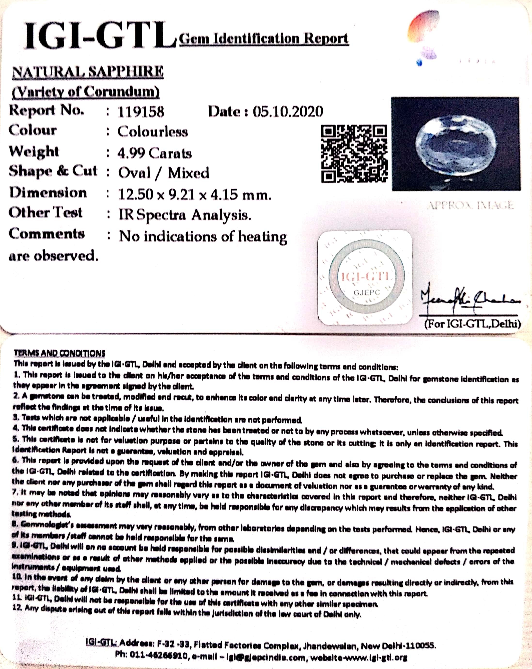 4.99/CT Natural Ceylonese Pukhraj Stone with Govt Lab Certificate-YELSA9V