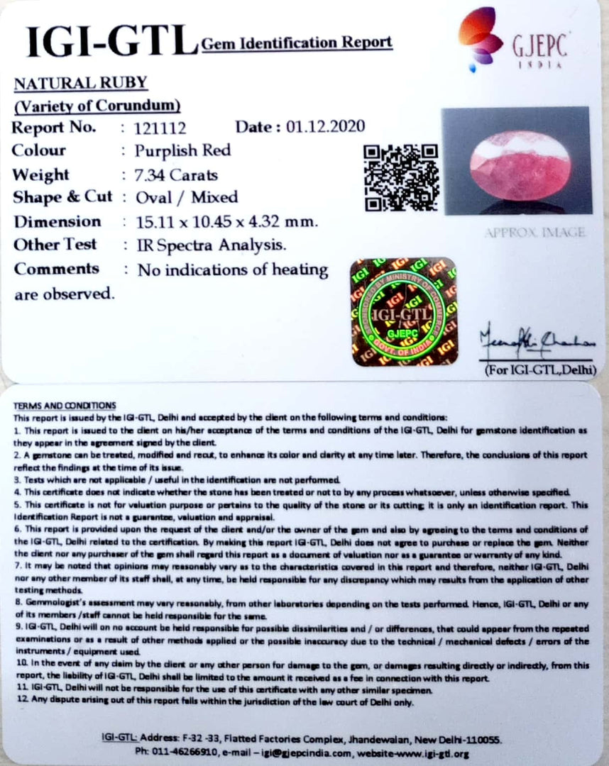8.14 Ratti Natural Neo Burma Ruby with Govt. Lab Certificate-(2331)