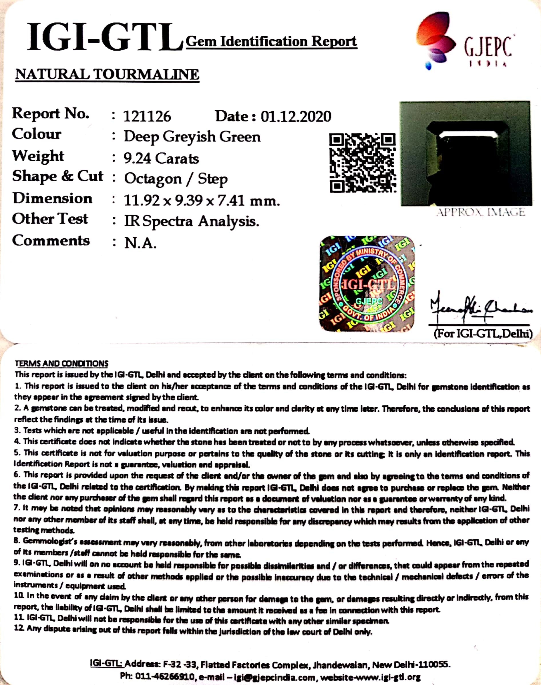 10.25 Ratti Natural Tourmaline With Govt. Lab Certificate-(1221)