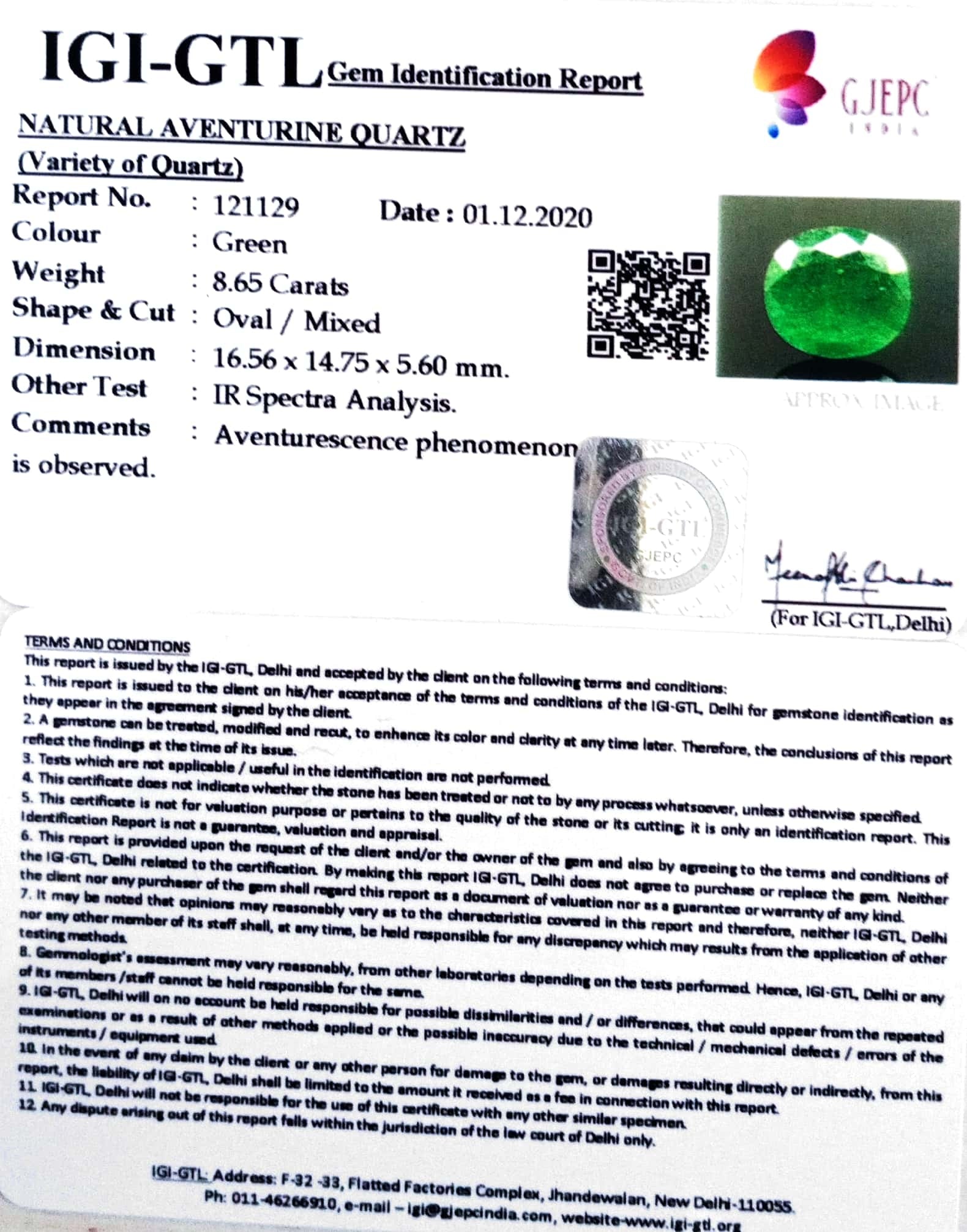 8.65/CT Aventurine Quartz