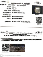Load image into Gallery viewer, 5.8/CT Natural Yellow Sapphire With Govt Lab Certificate-12214D49576