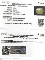 Load image into Gallery viewer, 8.33/CT Natural Yellow Sapphire With Govt Lab Certificate-12313D49908