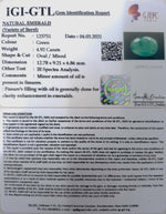 Load image into Gallery viewer, 5.46 Ratti Natural emerald with Govt Lab Certificate-(2331)