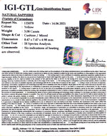 Load image into Gallery viewer, 3.41 Ratti Natural Ceylonese Yellow Sapphire with Govt Lab Certificate-(6771)