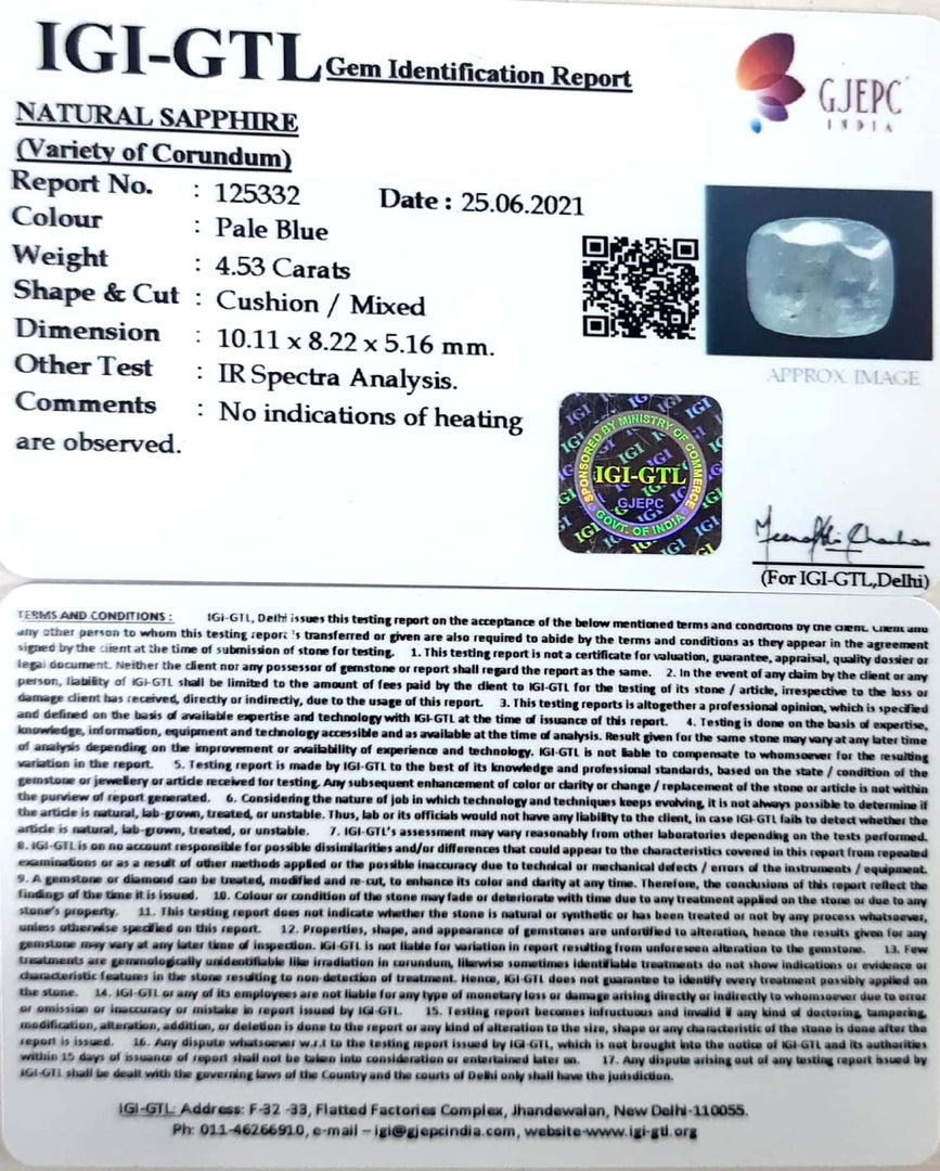 4.82 Ratti Natural Neelam with Govt Lab Certificate-(6771)