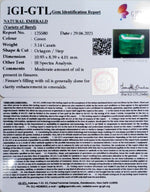 Load image into Gallery viewer, 3.48 Ratti Natural emerald with Govt Lab Certificate-(3441)