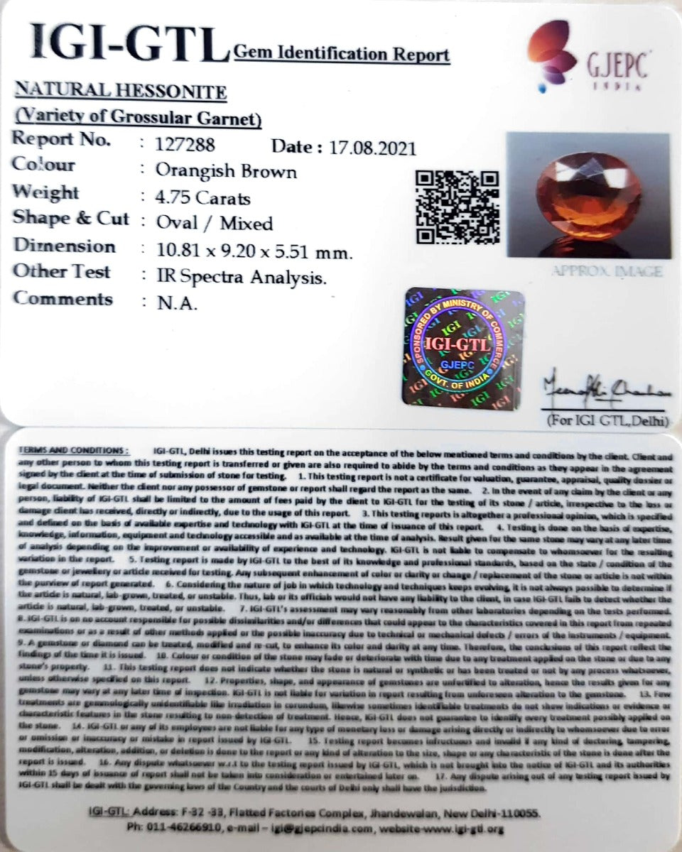 4.75/CT Natural Govt. Lab Certified Ceylonese Gomed-(127288)