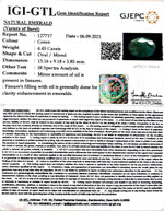 Load image into Gallery viewer, 4.45/CT Natural Panna Stone with Govt. Lab Certified (3441)