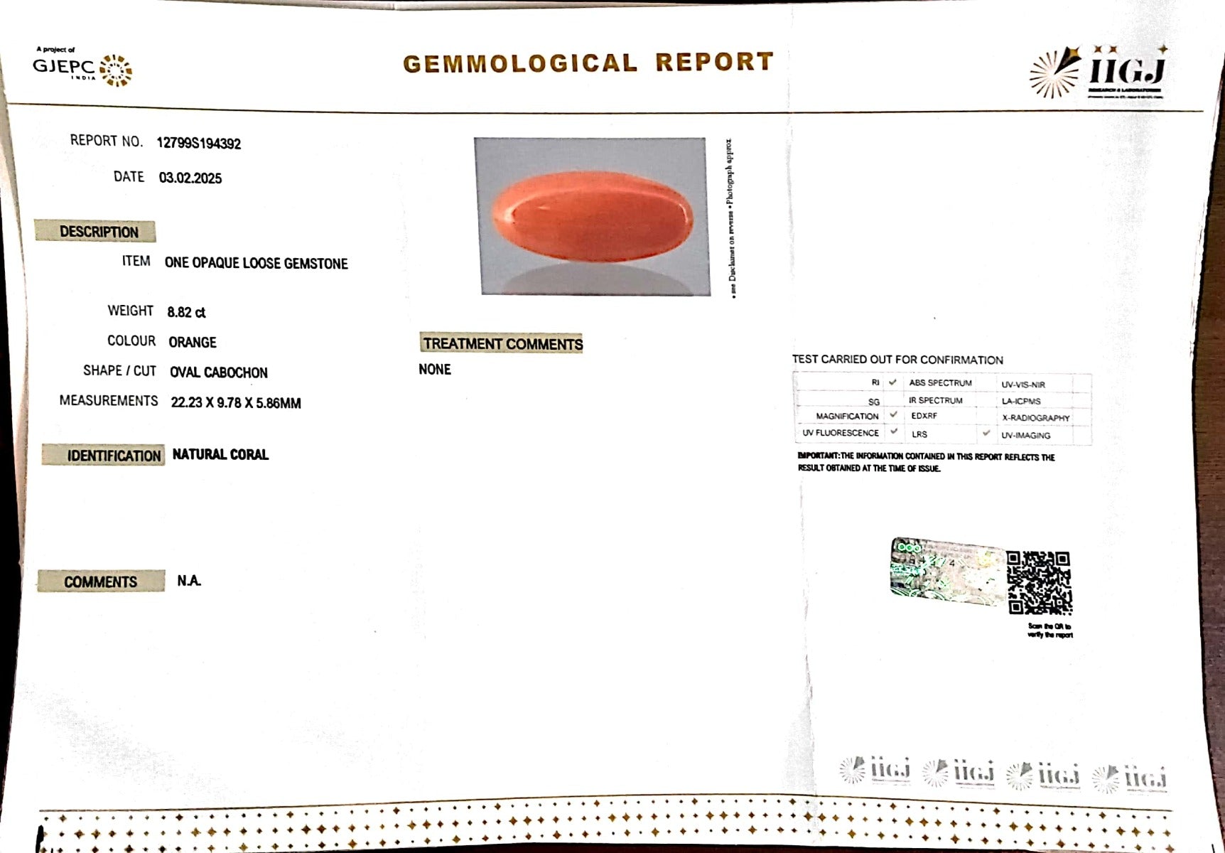 8.82/Carat Natural Japanese Red Coral-7100