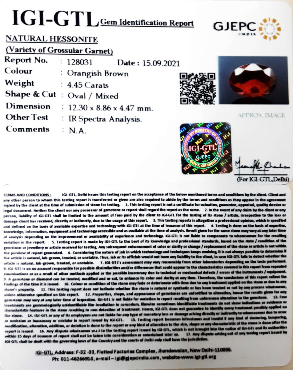 4.93/CT Natural Govt. Lab Certified Ceylonese Gomed-128031